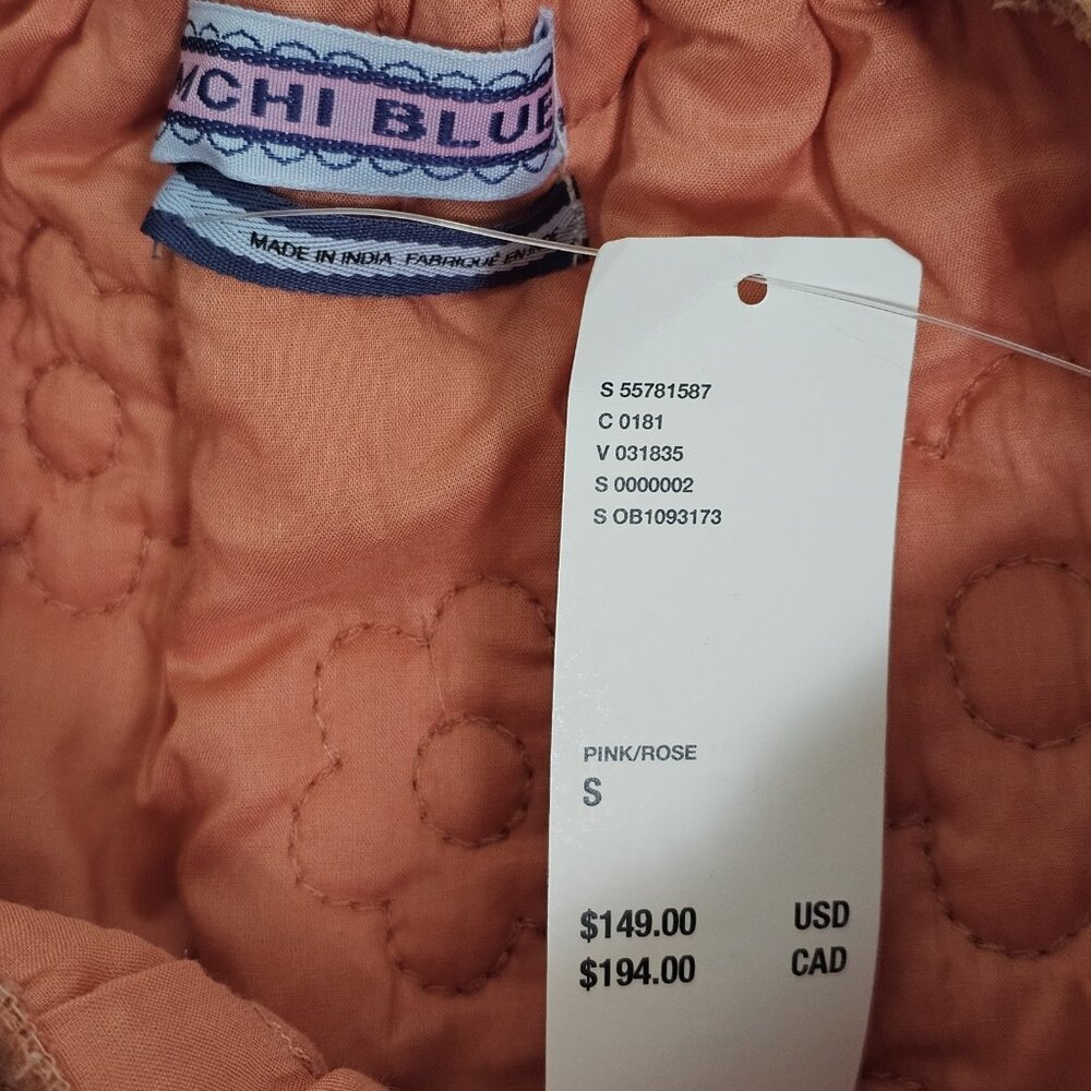 Kimchi Blue Urban Outfitters Astrid Quilted Brocade Babydoll Dress Small Coral - Picture 2 of 7